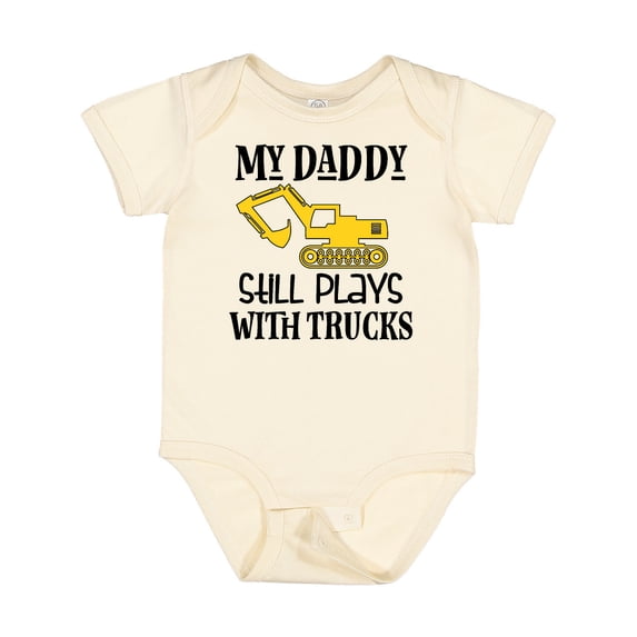 Inktastic Construction Daddy Still Plays with Trucks Boys or Girls Baby Bodysuit