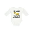 thumbnail image 1 of Inktastic Construction Daddy Still Plays with Trucks Boys or Girls Long Sleeve Baby Bodysuit, 1 of 5