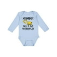 thumbnail image 1 of Inktastic Construction Daddy Still Plays with Trucks Boys or Girls Long Sleeve Baby Bodysuit, 1 of 5