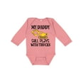 thumbnail image 1 of Inktastic Construction Daddy Still Plays with Trucks Boys or Girls Long Sleeve Baby Bodysuit, 1 of 5