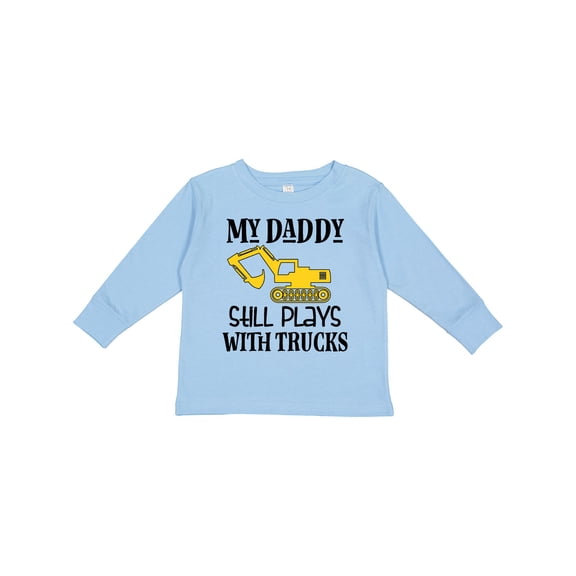 Inktastic Construction Daddy Still Plays with Trucks Boys or Girls Long Sleeve Toddler T-Shirt