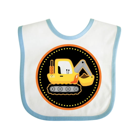 Inktastic Construction Digger Truck Boys Baby Bib