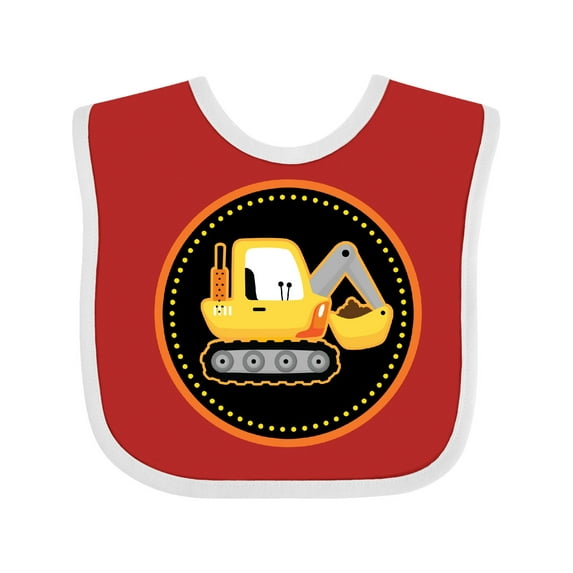Inktastic Construction Digger Truck Boys Baby Bib