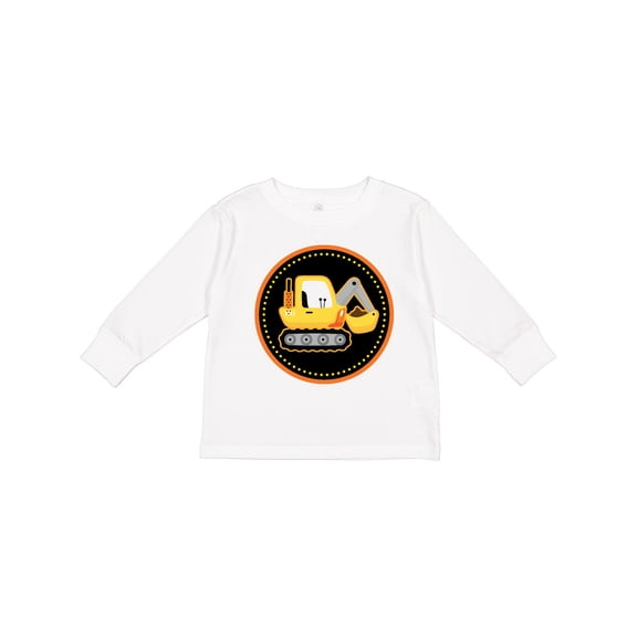 Inktastic Construction Digger Truck Boys Long Sleeve Toddler T-Shirt
