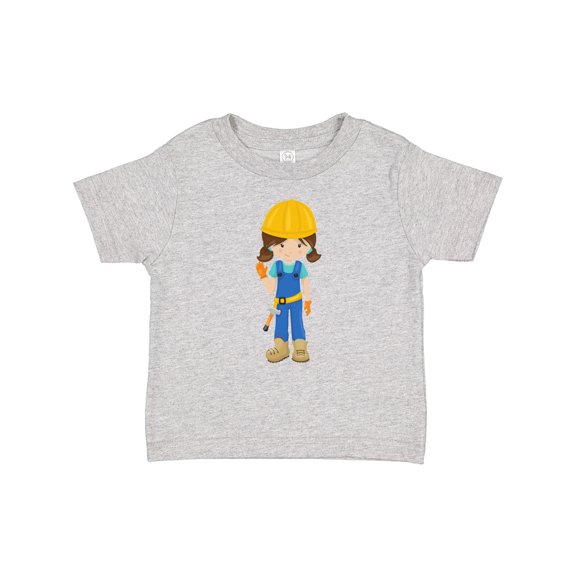 Inktastic Construction Girl, Brown Hair, Cute Girl, Hammer Girls Baby T-Shirt