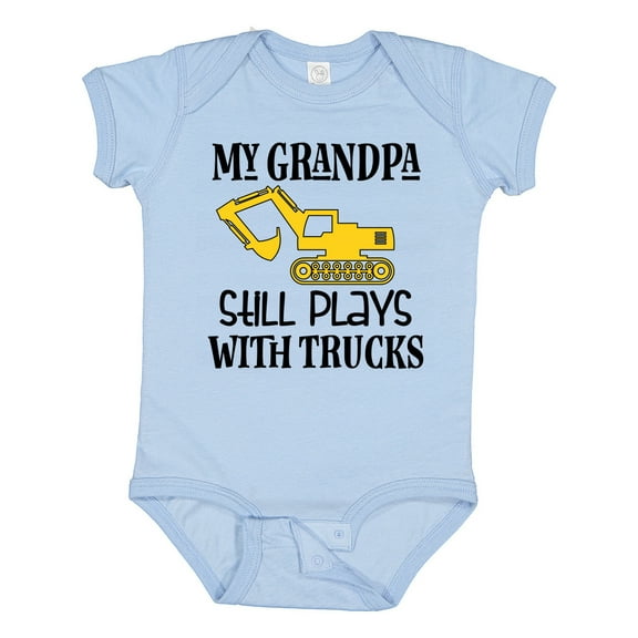 Inktastic Construction Grandpa Still Plays with Trucks Boys Baby Bodysuit