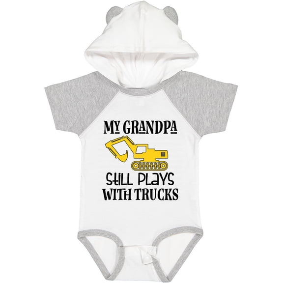 Inktastic Construction Grandpa Still Plays with Trucks Boys Baby Bodysuit