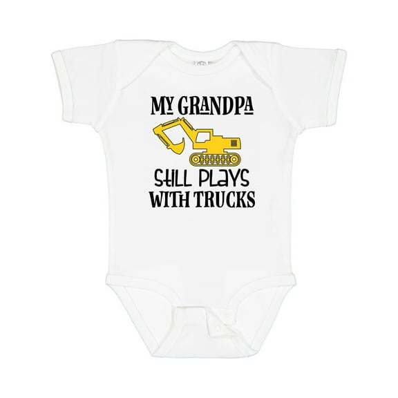 Inktastic Construction Grandpa Still Plays with Trucks Boys Baby Bodysuit
