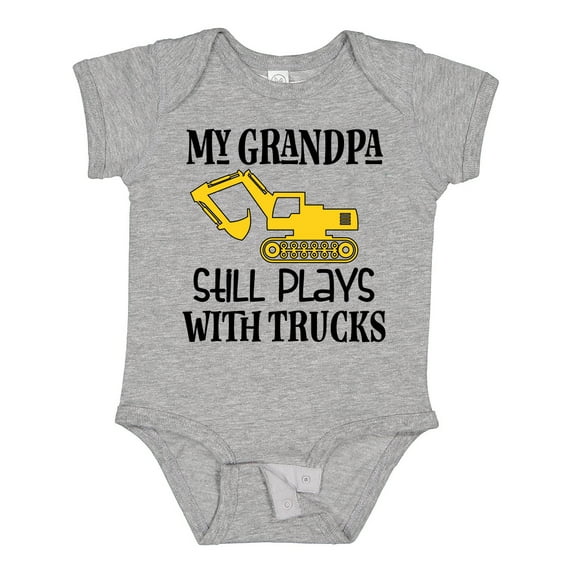 Inktastic Construction Grandpa Still Plays with Trucks Boys Baby Bodysuit