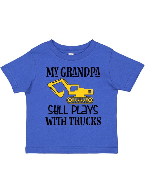 Construction Grandpa Still Plays with Trucks Boys Toddler T-Shirt