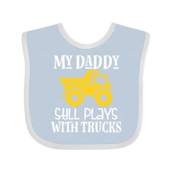 Inktastic Construction My Daddy Still Plays with Trucks Boys or Girls Baby Bib