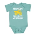 thumbnail image 1 of Inktastic Construction My Daddy Still Plays with Trucks Boys or Girls Baby Bodysuit, 1 of 5