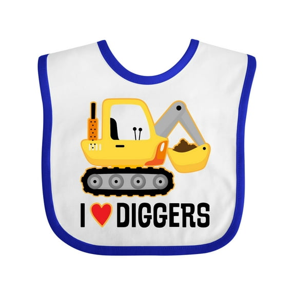 Inktastic Construction Truck I Love Diggers Boys or Girls Baby Bib