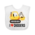 thumbnail image 1 of Inktastic Construction Truck I Love Diggers Boys or Girls Baby Bib, 1 of 4