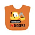 thumbnail image 1 of Inktastic Construction Truck I Love Diggers Boys or Girls Baby Bib, 1 of 4
