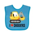 thumbnail image 1 of Inktastic Construction Truck I Love Diggers Boys or Girls Baby Bib, 1 of 4