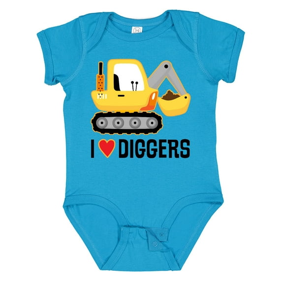 Inktastic Construction Truck I Love Diggers Boys or Girls Baby Bodysuit
