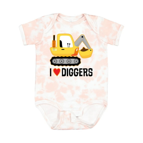 Inktastic Construction Truck I Love Diggers Boys or Girls Baby Bodysuit