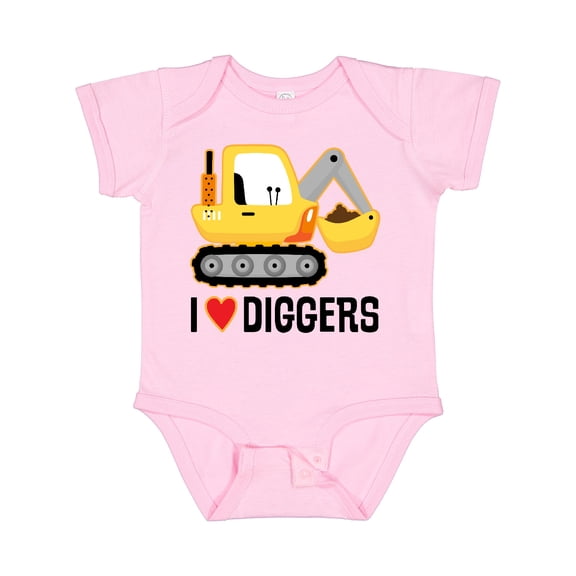 Inktastic Construction Truck I Love Diggers Boys or Girls Baby Bodysuit