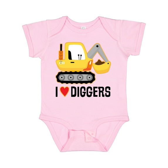 Inktastic Construction Truck I Love Diggers Boys or Girls Baby Bodysuit