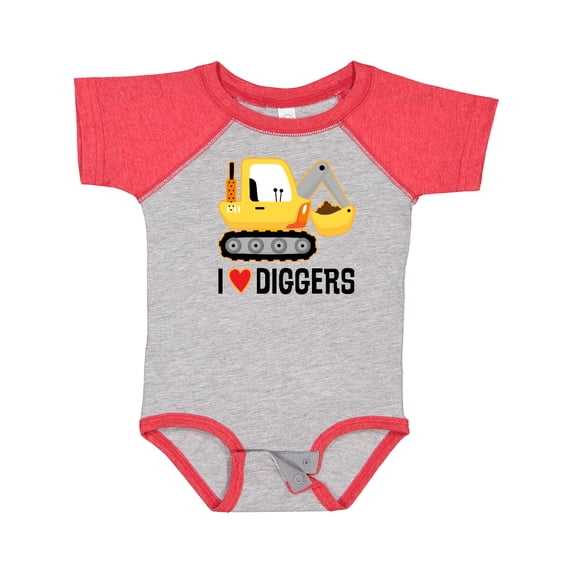 Inktastic Construction Truck I Love Diggers Boys or Girls Baby Bodysuit