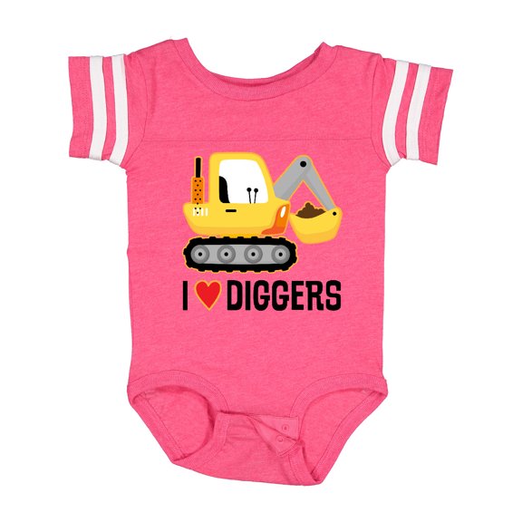 Inktastic Construction Truck I Love Diggers Boys or Girls Baby Bodysuit