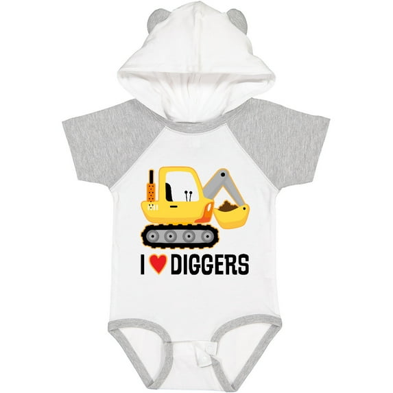 Inktastic Construction Truck I Love Diggers Boys or Girls Baby Bodysuit