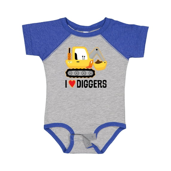 Inktastic Construction Truck I Love Diggers Boys or Girls Baby Bodysuit
