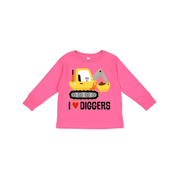Inktastic Construction Truck I Love Diggers Boys or Girls Long Sleeve Toddler T-Shirt