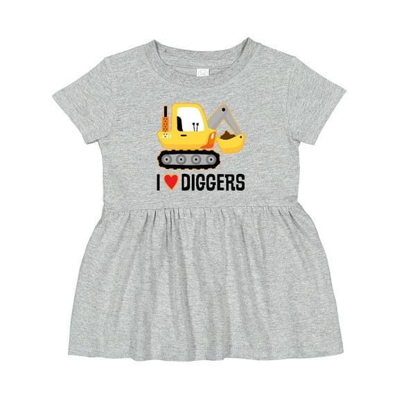 Inktastic Construction Truck I Love Diggers Girls Baby Dress