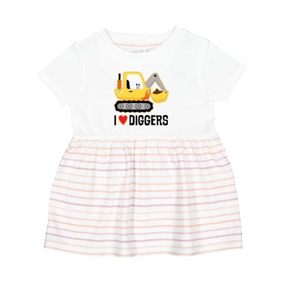 Inktastic Construction Truck I Love Diggers Girls Baby Dress