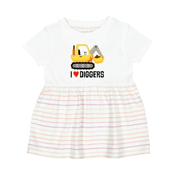 Inktastic Construction Truck I Love Diggers Girls Baby Dress