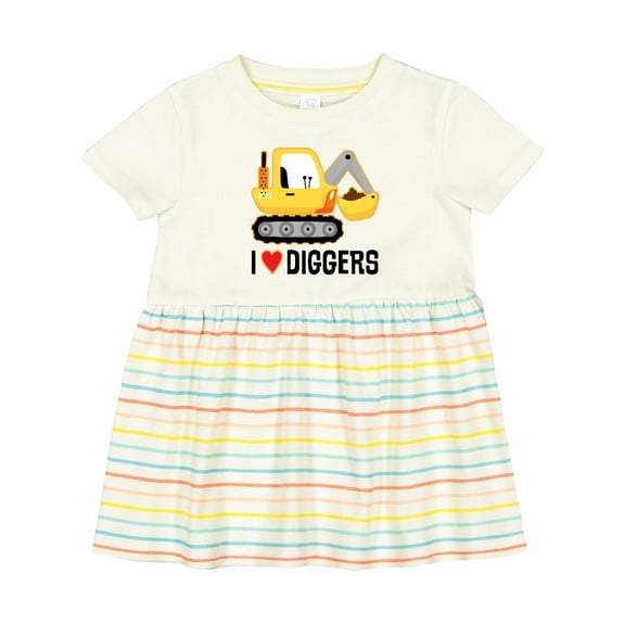 Inktastic Construction Truck I Love Diggers Girls Baby Dress