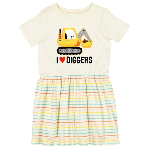 Inktastic Construction Truck I Love Diggers Girls Toddler Dress