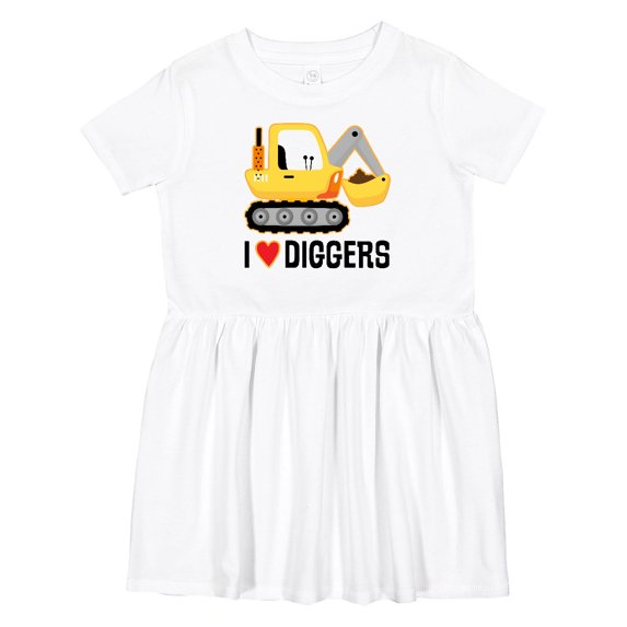 Inktastic Construction Truck I Love Diggers Girls Toddler Dress