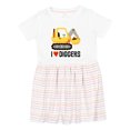 thumbnail image 1 of Inktastic Construction Truck I Love Diggers Girls Toddler Dress, 1 of 5