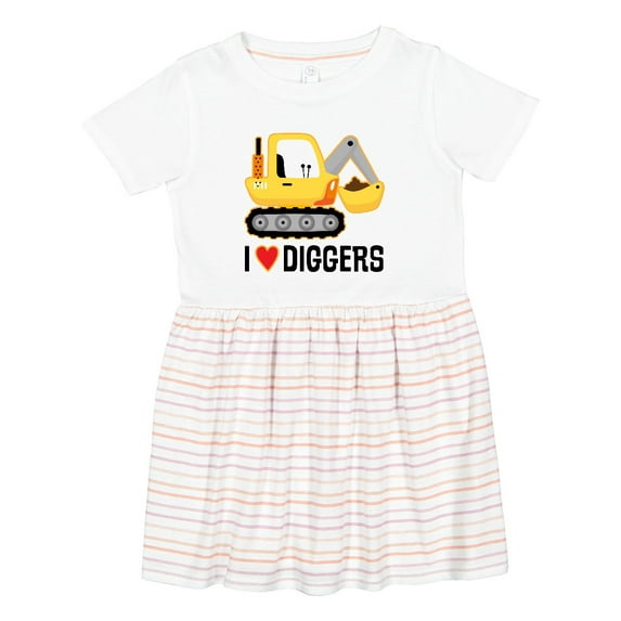 Inktastic Construction Truck I Love Diggers Girls Toddler Dress
