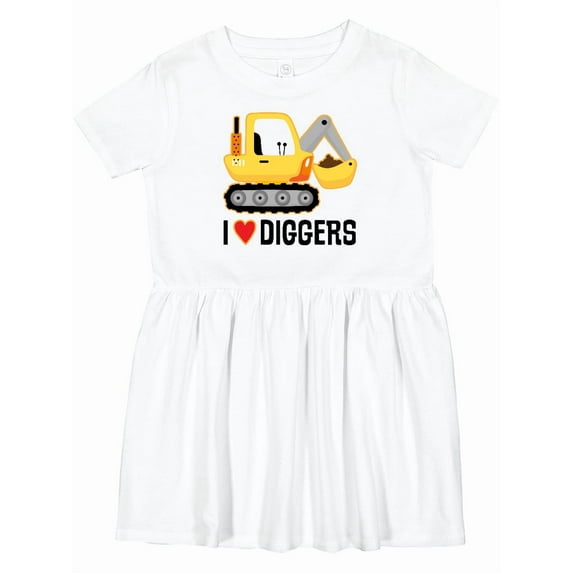 Inktastic Construction Truck I Love Diggers Girls Toddler Dress