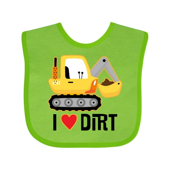 Inktastic Construction Truck I Love Dirt Boys or Girls Baby Bib
