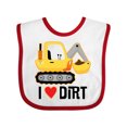 thumbnail image 1 of Inktastic Construction Truck I Love Dirt Boys or Girls Baby Bib, 1 of 4