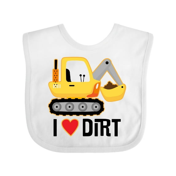 Inktastic Construction Truck I Love Dirt Boys or Girls Baby Bib