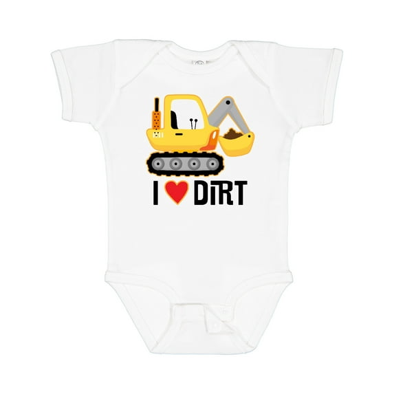 Inktastic Construction Truck I Love Dirt Boys or Girls Baby Bodysuit