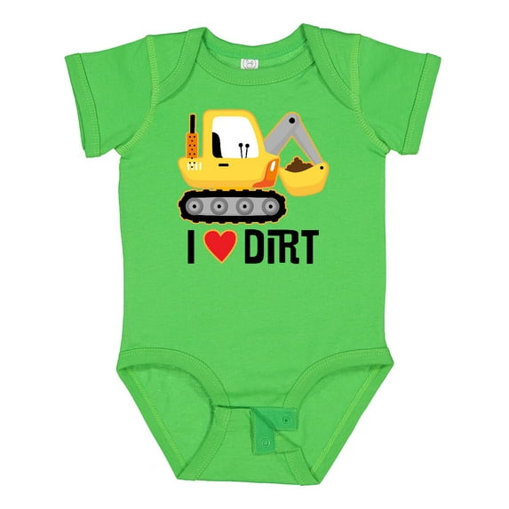 Inktastic Construction Truck I Love Dirt Boys or Girls Baby Bodysuit