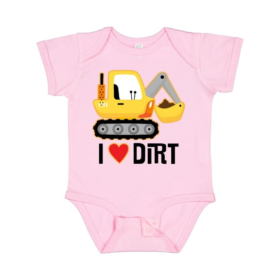 Inktastic Construction Truck I Love Dirt Boys or Girls Baby Bodysuit