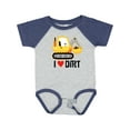 thumbnail image 1 of Inktastic Construction Truck I Love Dirt Boys or Girls Baby Bodysuit, 1 of 5