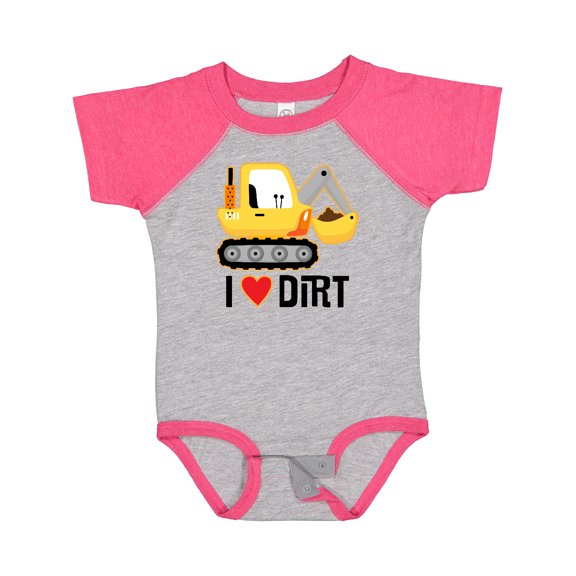 Inktastic Construction Truck I Love Dirt Boys or Girls Baby Bodysuit