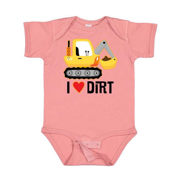 Inktastic Construction Truck I Love Dirt Boys or Girls Baby Bodysuit