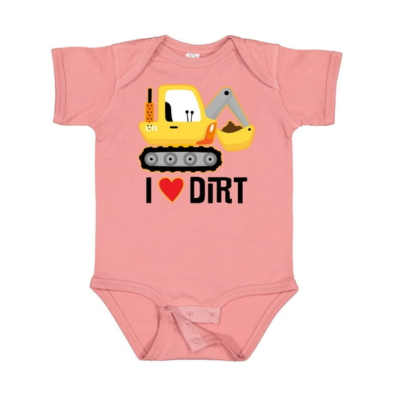 Inktastic Construction Truck I Love Dirt Boys or Girls Baby Bodysuit