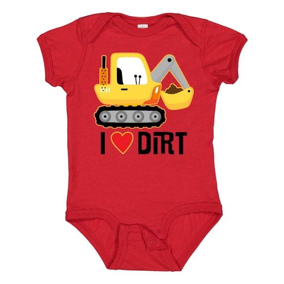 Inktastic Construction Truck I Love Dirt Boys or Girls Baby Bodysuit