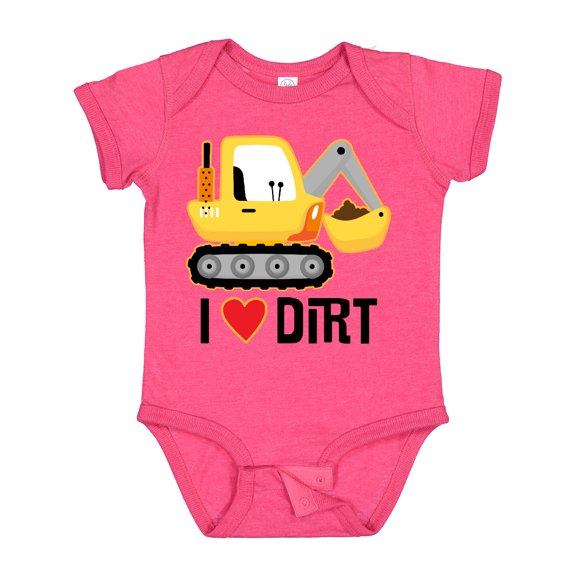 Inktastic Construction Truck I Love Dirt Boys or Girls Baby Bodysuit
